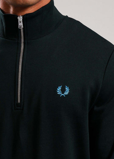 Fred Perry Truien Half zip sweatshirt - night green runaway bay ocean