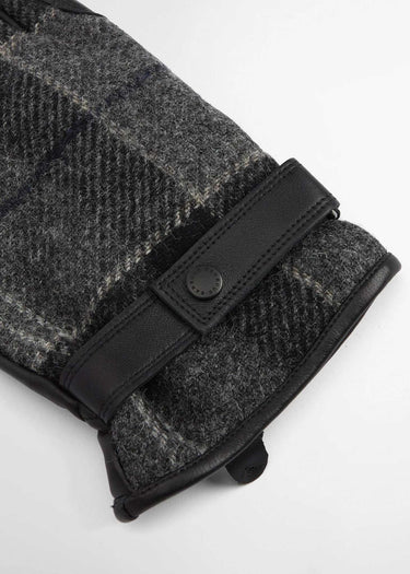 Barbour Handschoenen Newbrough tartan gloves - black grey