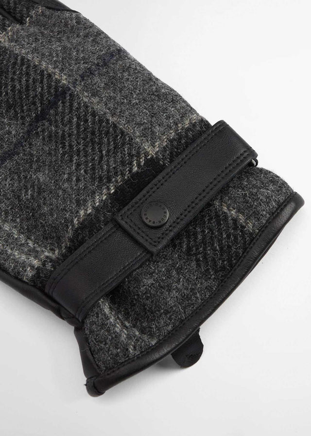 Barbour Handschoenen Newbrough tartan gloves - black grey