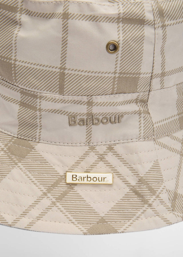 Barbour Bucket Hats Barbour tartan transport bucket hat - mist printed tartan