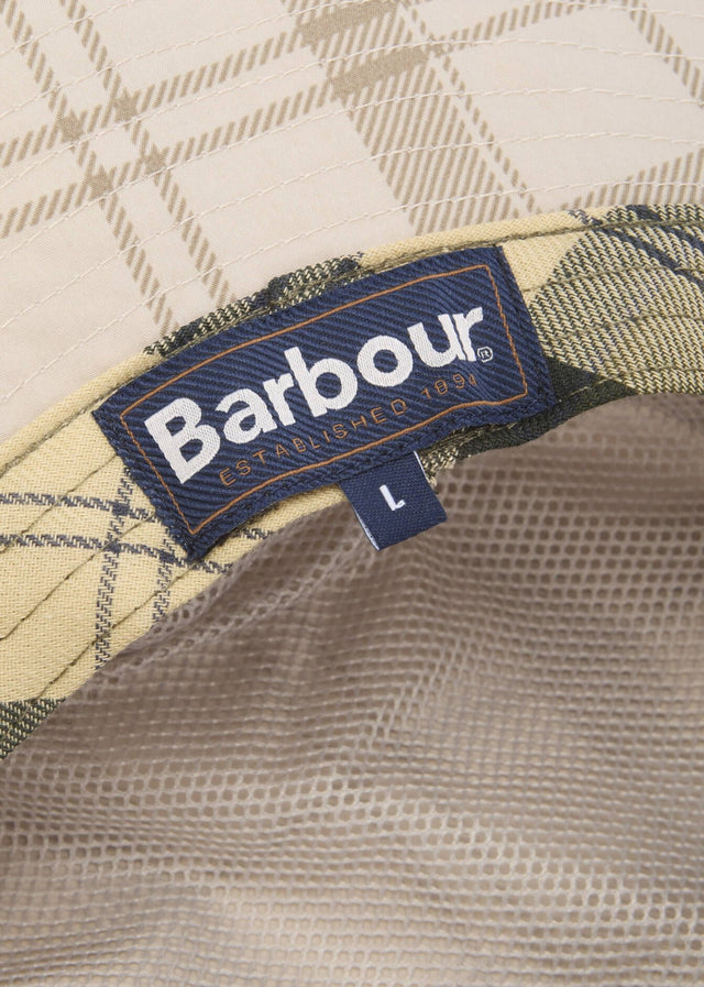Barbour Bucket Hats Barbour tartan transport bucket hat - mist printed tartan