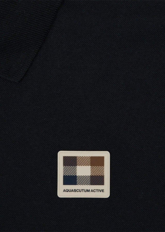 Aquascutum Polo's Stretch piqué badge polo - black