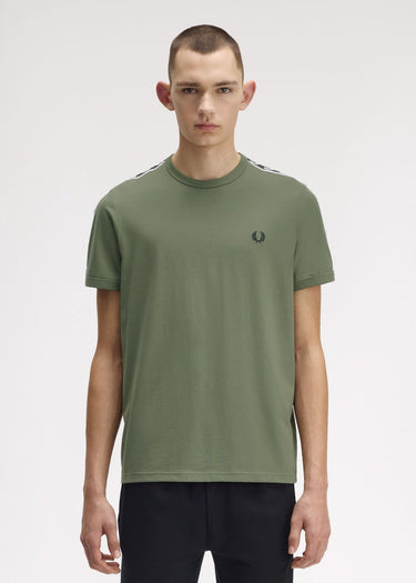 Fred Perry T-shirts Contrast tape ringer t-shirt - laurel wreath green black