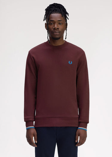 Fred Perry Truien Crew neck sweatshirt - oxblood ecru court blue