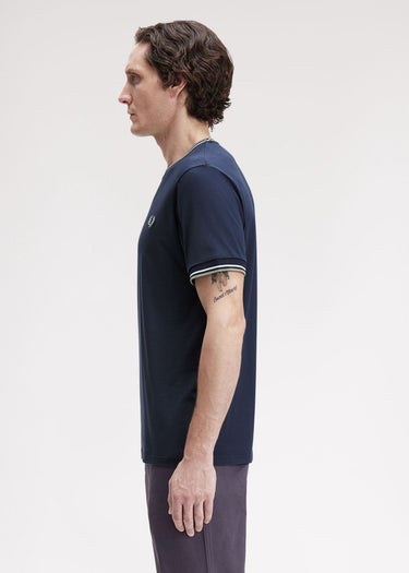 Fred Perry T-shirts Twin tipped t-shirt - dark airforce light ice bayleaf