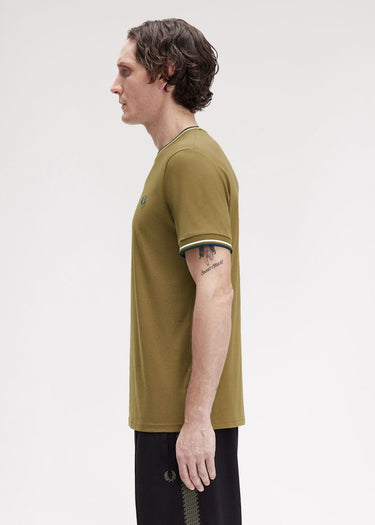 Fred Perry T-shirts Twin tipped t-shirt - shaded stone ecru dark petrol