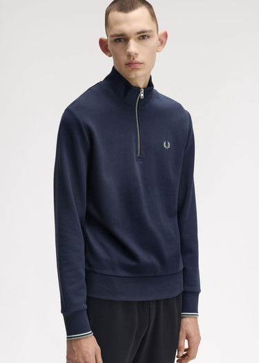 Fred Perry Truien Half zip sweatshirt - dark airforce light ice bayleaf