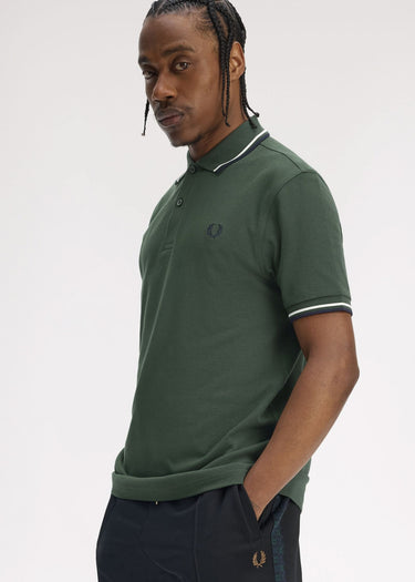 Fred Perry Polo's Twin tipped fred perry shirt - crtgrn snwt nvy