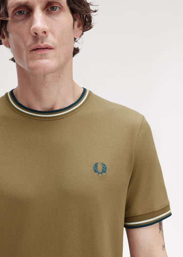 Fred Perry T-shirts Twin tipped t-shirt - shaded stone ecru dark petrol