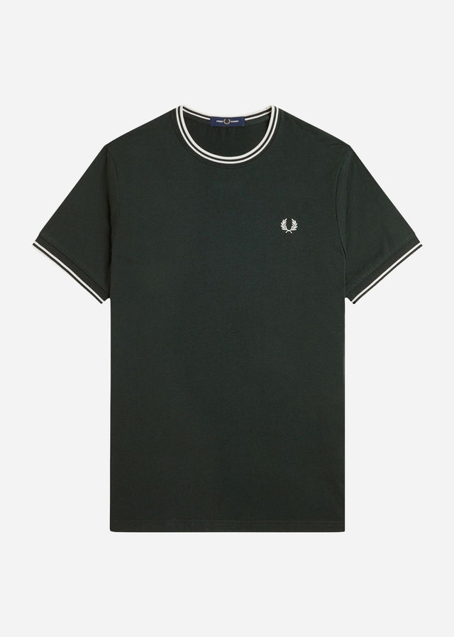 Fred Perry T-shirts Twin tipped t-shirt - night green snow white