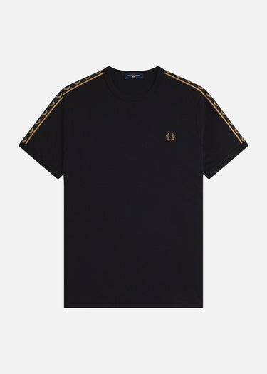 Fred Perry T-shirts Contrast tape ringer t-shirt - black shaded stone