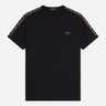 Fred Perry T-shirts Contrast tape ringer t-shirt - black shaded stone