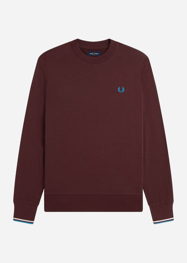 Fred Perry Truien Crew neck sweatshirt - oxblood ecru court blue