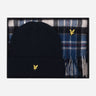 Lyle & Scott Sjaals  Lambswool blend checked scarf and beanie gift set - dark navy 