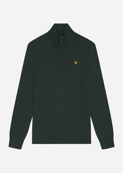 Lyle & Scott Truien  Cotton merino quarter zip jumper - argyle teal 