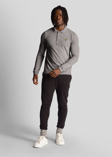 Lyle & Scott Longsleeve Polo's  LS polo shirt - mid grey marl 