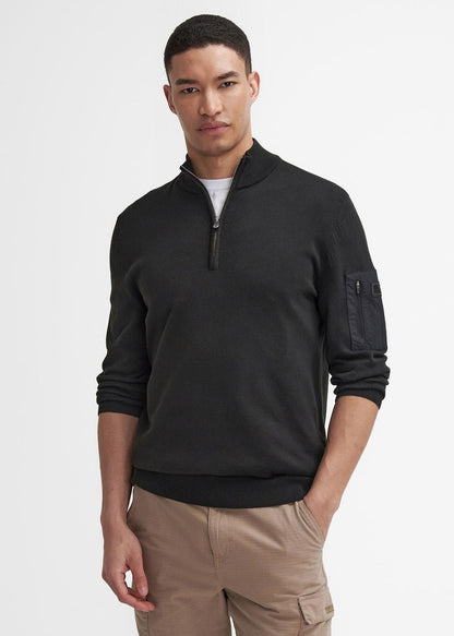 Barbour International Truien  Blades cotton half zip jumper - black 