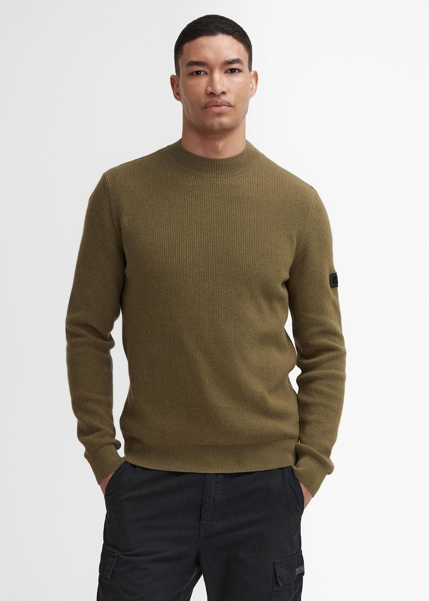 Barbour International Truien  Crawley crew neck jumper - bleached olive 