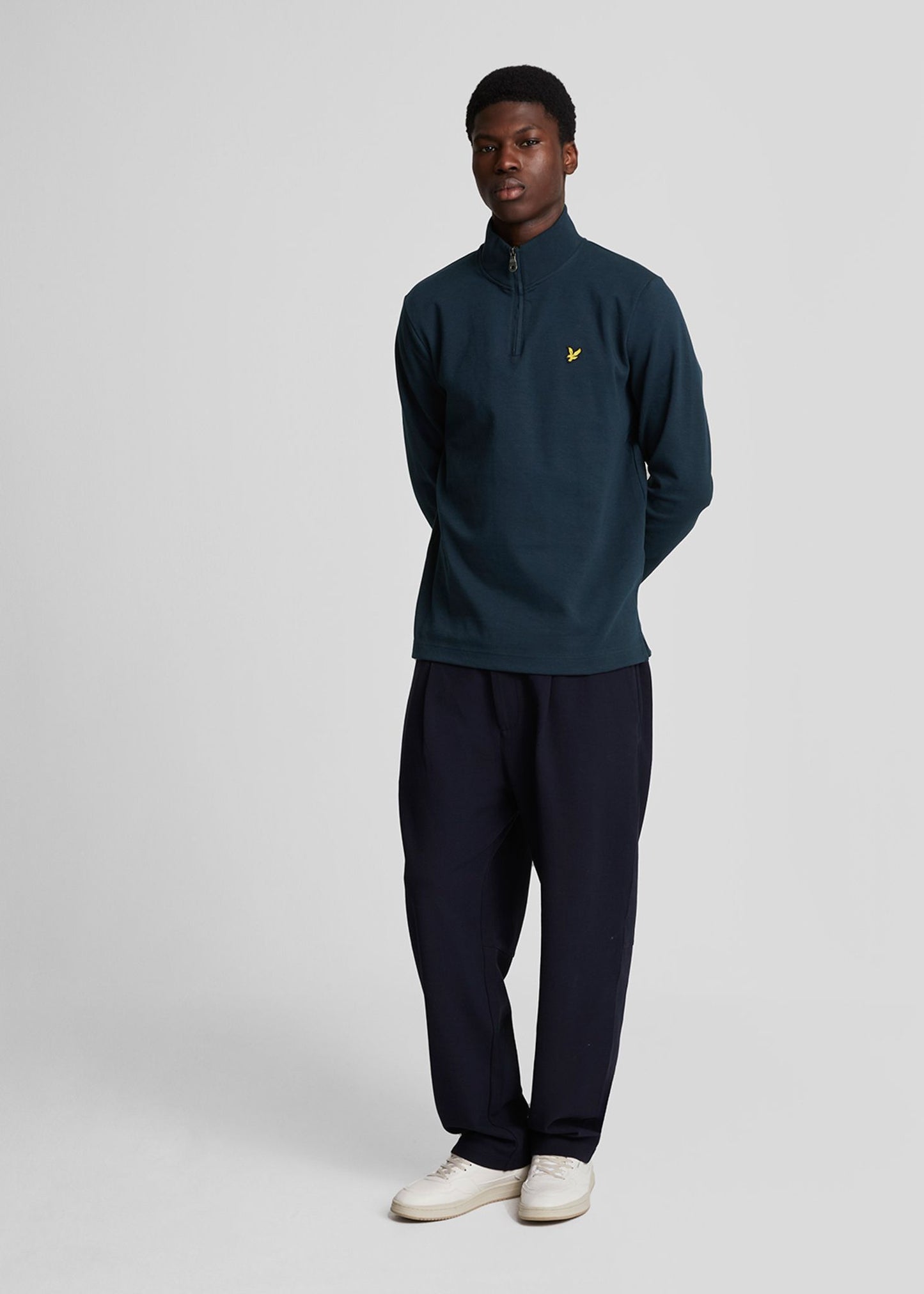 Lyle & Scott Truien  Interlock quarter zip - dark navy 