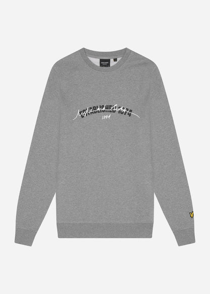 Lyle & Scott Truien  Established 1874 graphic crew neck sweatshirt - mid grey marl 