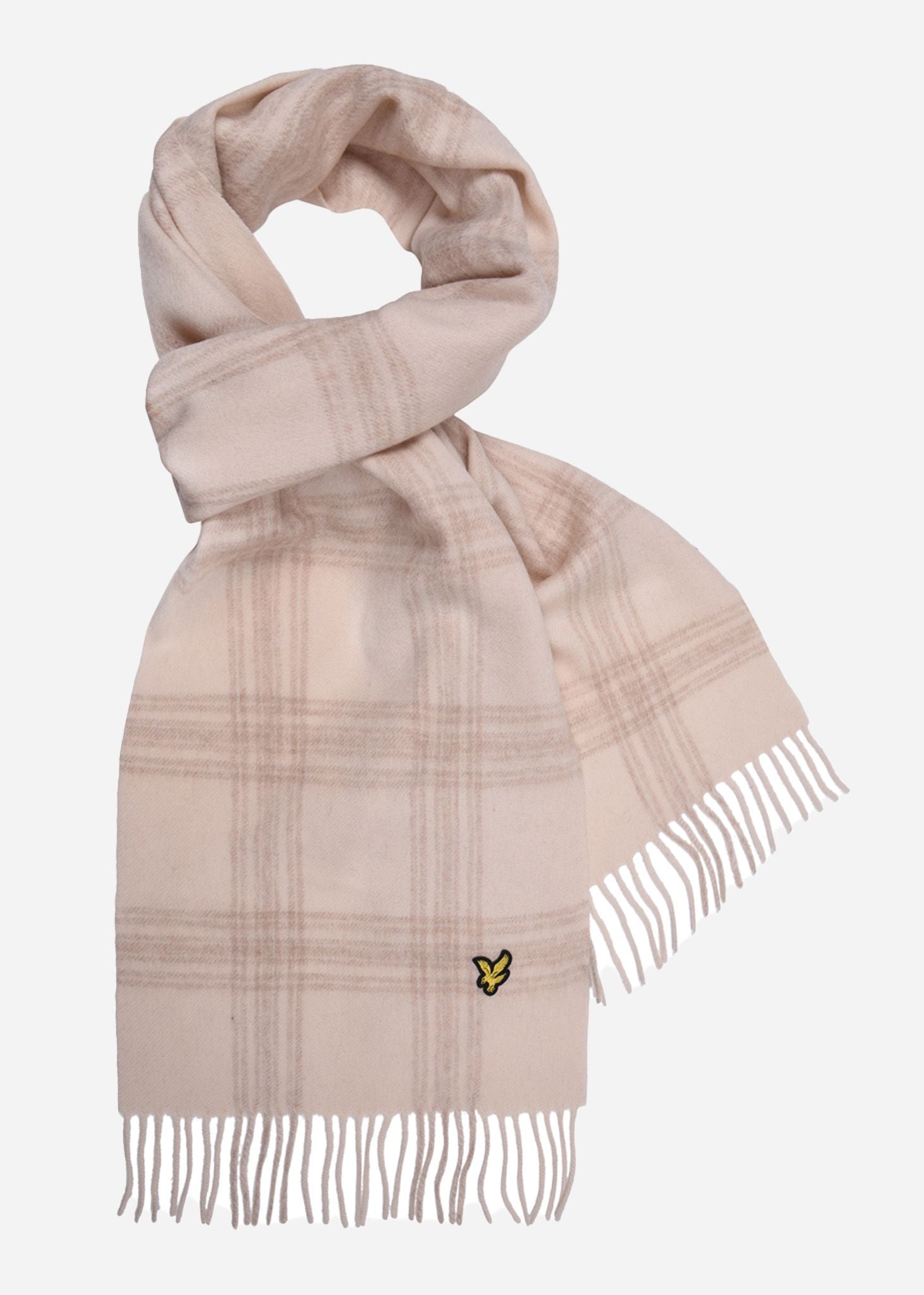 Lyle & Scott Sjaals  Check lambswool scarf - light mist heritage taupe 