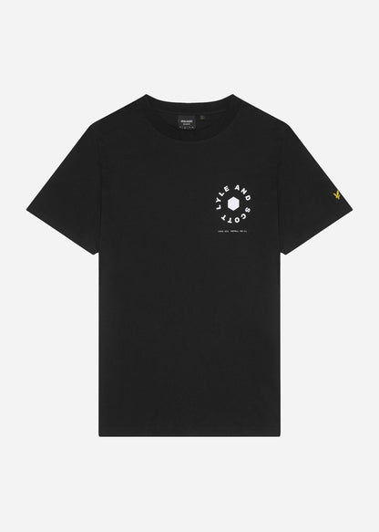 Lyle & Scott T-shirts  Football wheel graphic t-shirt  - jet black 