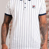 Fila Polo's Linter striped polo shirt - bright white black iris striped