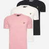 Lyle & Scott T-shirts  3 pack t-shirt - jet black - palm pink - chalk 