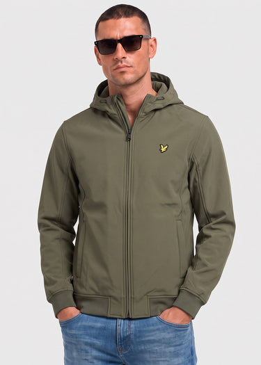 Lyle & Scott Jassen Fleece back softshell jacket - true olive
