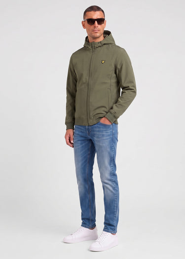 Lyle & Scott Jassen Fleece back softshell jacket - true olive