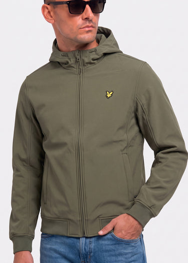 Lyle & Scott Jassen Fleece back softshell jacket - true olive