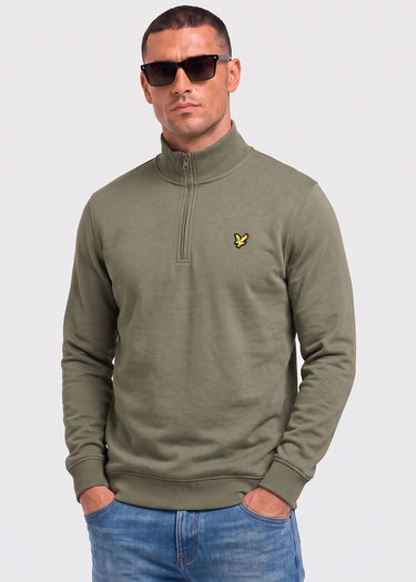Lyle & Scott Truien Quarter zip pullover sweatshirt - journey olive