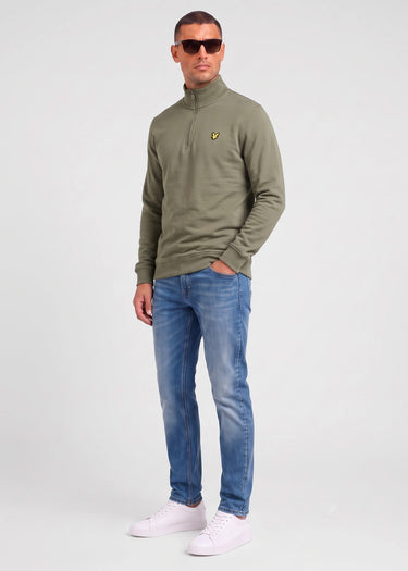 Lyle & Scott Truien Quarter zip pullover sweatshirt - journey olive