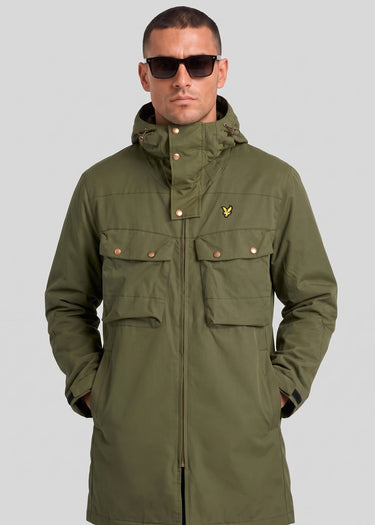 Lyle & Scott Jassen Waxed guard parka - true olive