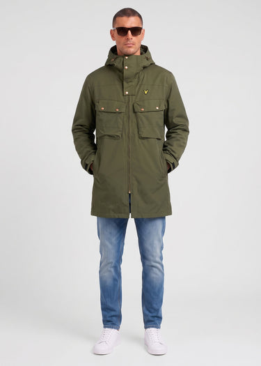 Lyle & Scott Jassen Waxed guard parka - true olive