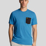 Lyle & Scott T-shirts  Contrast pocket t-shirt - spring blue jet black 