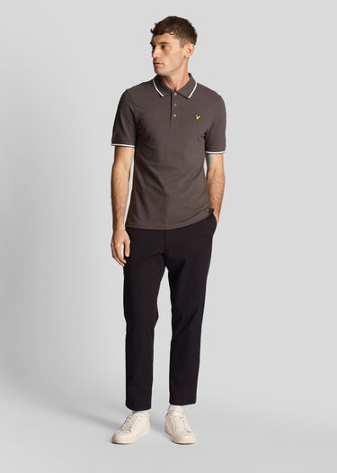 Lyle & Scott Polo's  Tipped polo shirt - gun metal white 