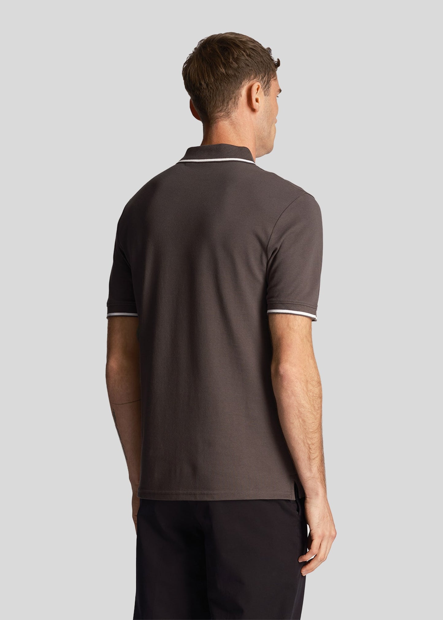 Lyle & Scott Polo's  Tipped polo shirt - gun metal white 