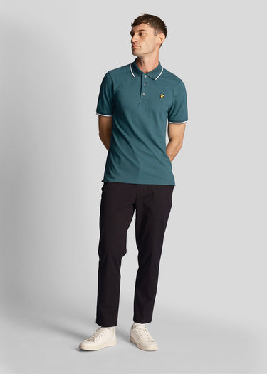 Lyle & Scott Polo's  Tipped polo shirt - malachite green white 