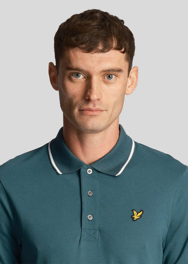 Lyle & Scott Polo's  Tipped polo shirt - malachite green white 