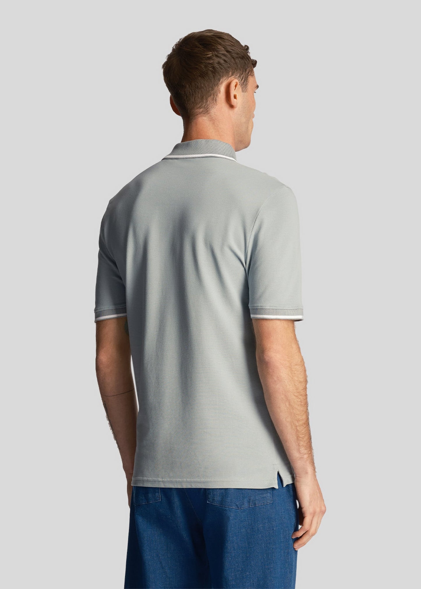 Lyle & Scott Polo's  Tipped polo shirt - slate blue white 