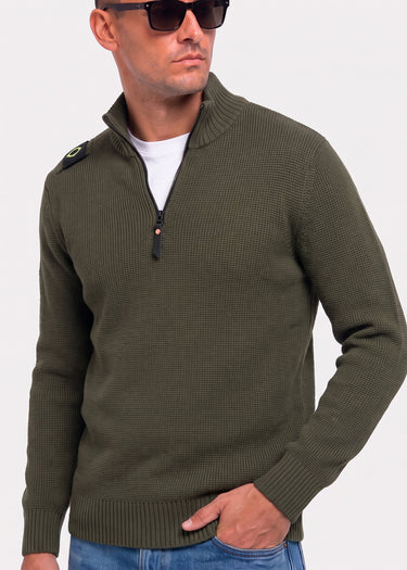 MA.Strum Truien Sarl quarter zip sweater - bronze green