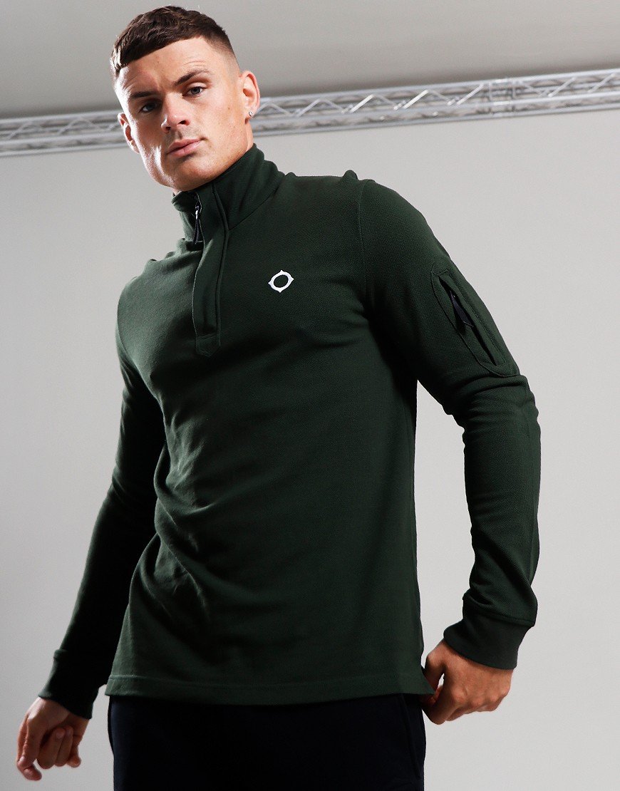 MA.Strum Truien  Ls funnel neck polo - oil slick 