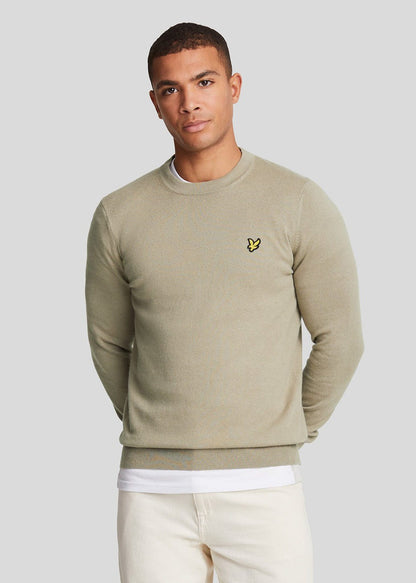 Lyle & Scott Truien  Cotton merino crew neck jumper - sage uniform 