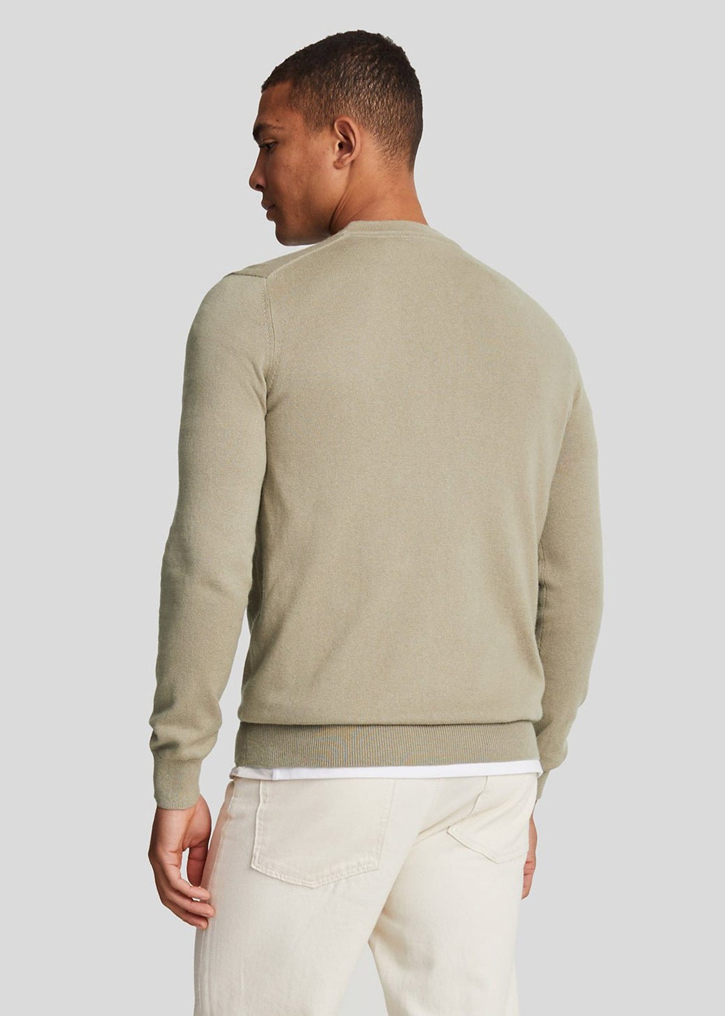 Lyle & Scott Truien  Cotton merino crew neck jumper - sage uniform 