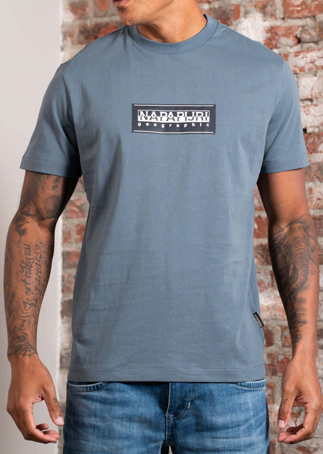 Napapijri T-shirts S box logo - stormy weat