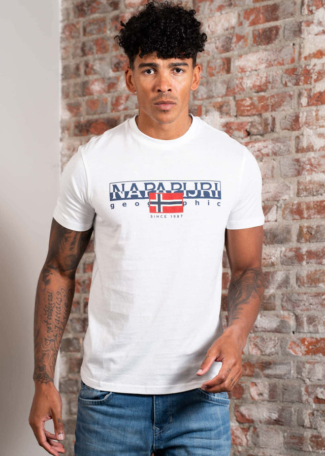 Napapijri T-shirts Aylmer t-shirt - bright white