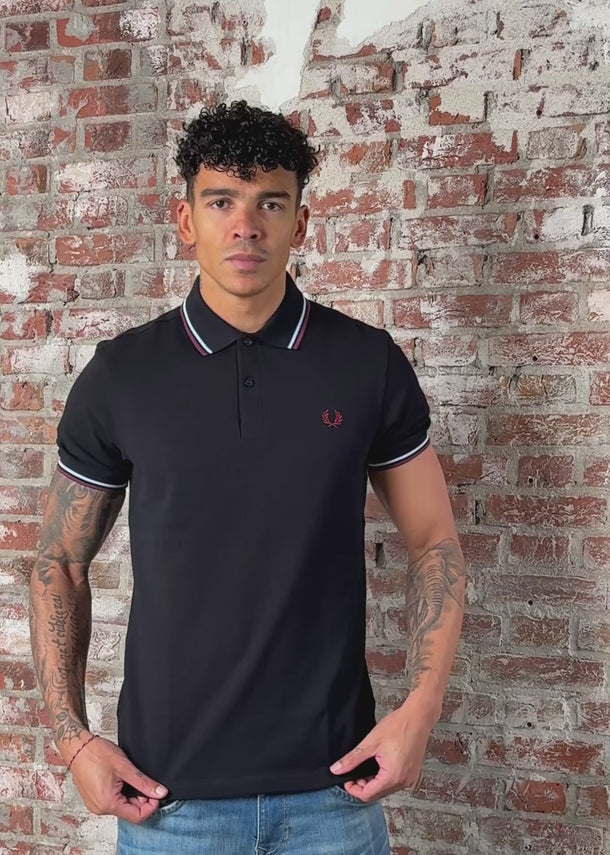 Fred Perry Polo's Twin tipped fred perry shirt - black ball boy blue oxblood