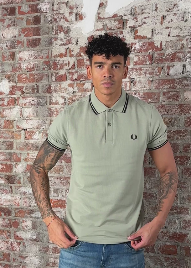 Fred Perry Polo's Twin tipped fred perry shirt - seagrass black