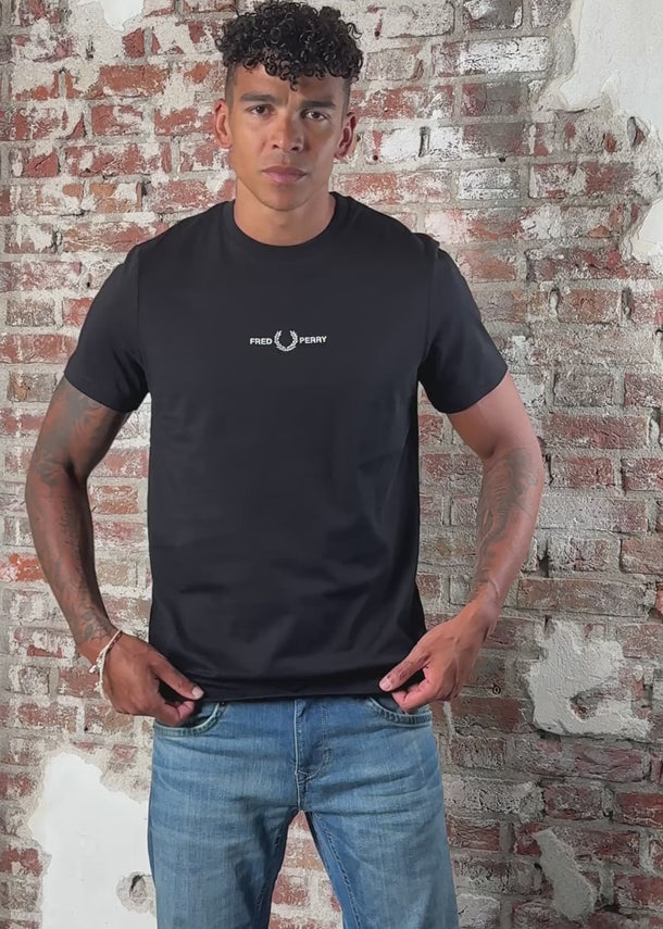 Fred Perry T-shirts Embroidered t-shirt - black